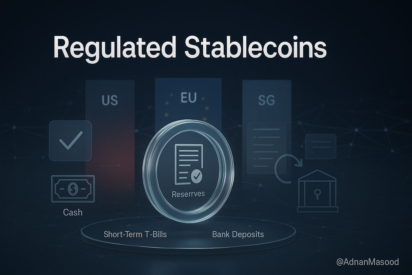 Illustration of stablecoin P2P flow via unhosted wallets highlighting FATF red flags for sanctions evasion risks